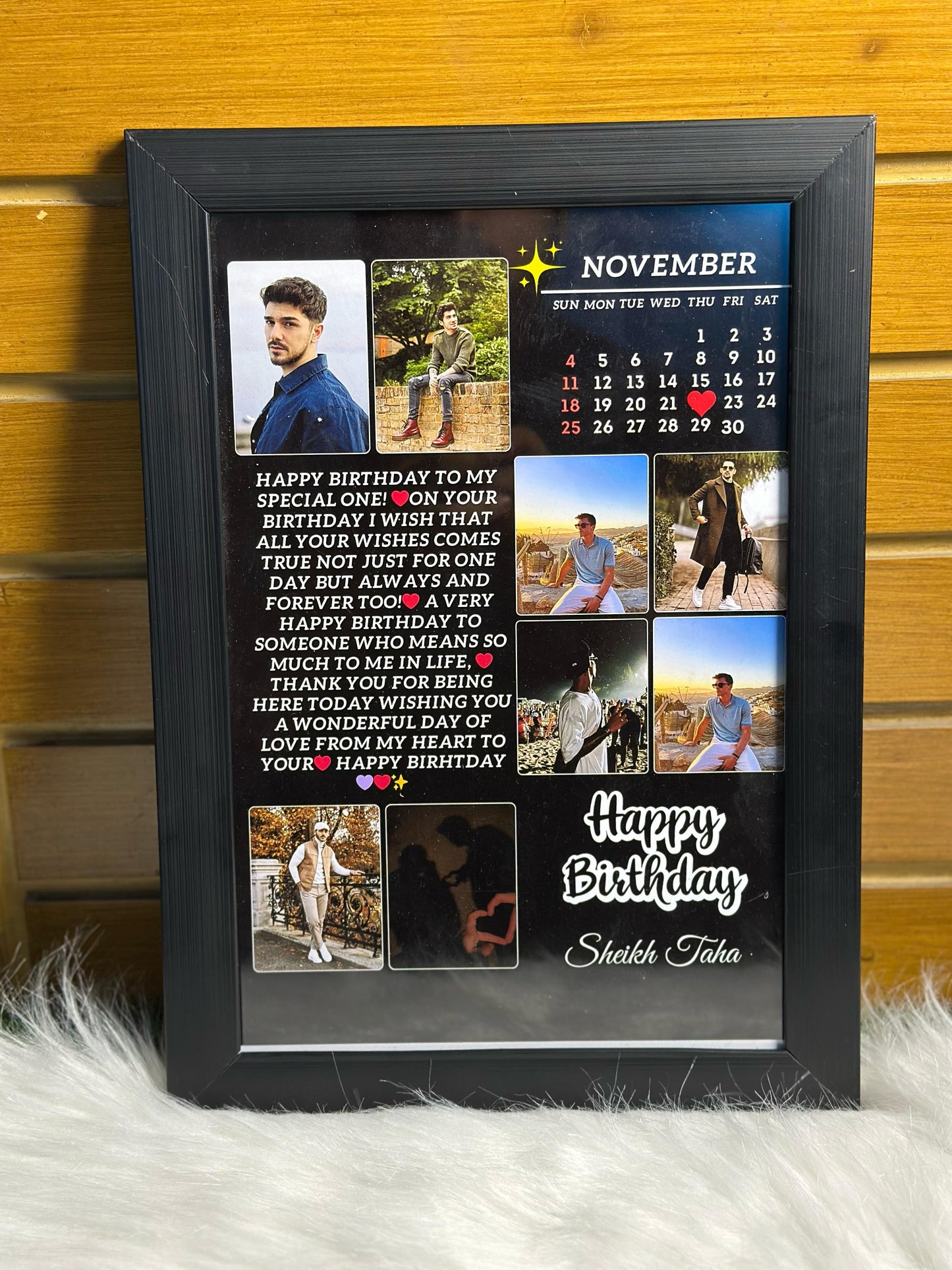 8 PIC STYLE WOODEN FRAME